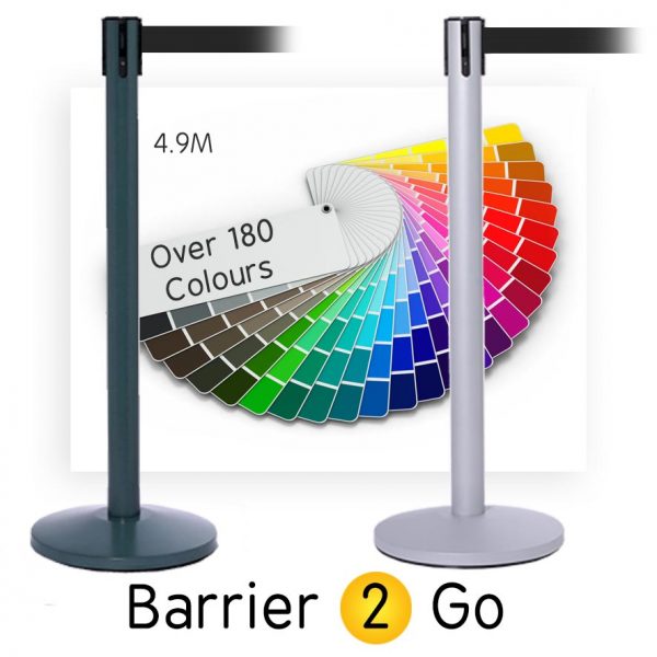 Custom Colour Retractable Barrier 3.4M & 4.9M | Barrier 2 Go