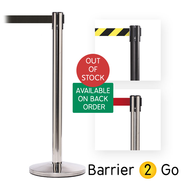 Budget Crowd Control Retractable Barrier Post 3.4M & 3.9M
